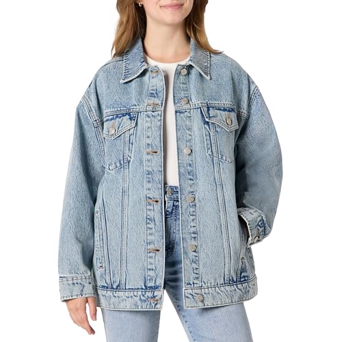 Amazon Essentials Damen Robuste Trucker-Jacke Denim In Übergröße, Helles EIS, M Amazon Essentials Damen Robuste Trucker-Jacke Denim In Übergröße, Helles EIS, M von Amazon Essentials