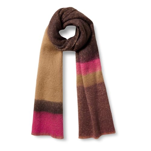 Amazon Essentials Damen Schal in gebürsteter Textur, Neonrosa/Dunkles Kastanienbraun, Einheitsgröße von Amazon Essentials