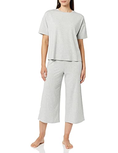 Amazon Essentials Damen Schlafanzug aus Strickjersey (in Übergröße erhältlich), Grau Meliert, 5XL Große Größen von Amazon Essentials