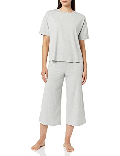Amazon Essentials Damen Schlafanzug aus Jersey-Strick - Auslauffarben, Grau Meliert, 6XL Große Größen von Amazon Essentials