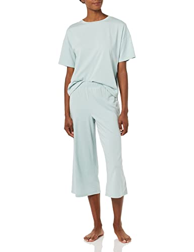 Amazon Essentials Damen Schlafanzug aus Jersey-Strick, Staubblau, XS von Amazon Essentials