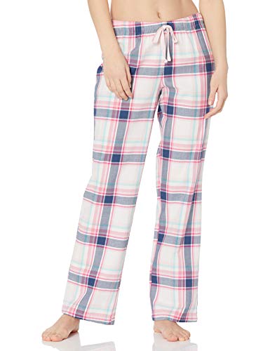 Amazon Essentials Damen Pyjamahose aus Flanell, Rosa Weiß Großes Karo, XXL von Amazon Essentials