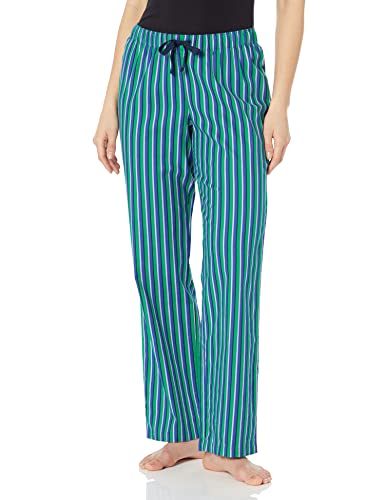 Amazon Essentials Damen Flanell-Schlafhose-Auslauffarben, Blau Grün Streifen, XL von Amazon Essentials
