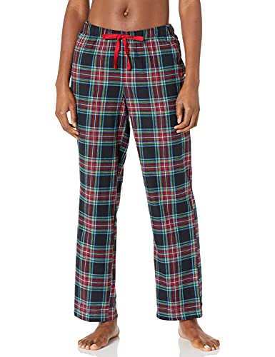 Amazon Essentials Damen Pyjamahose aus Flanell, Schwarz Karomuster, L von Amazon Essentials