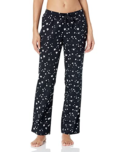 Amazon Essentials Damen Pyjamahose aus Flanell, Schwarz Sterne, S von Amazon Essentials