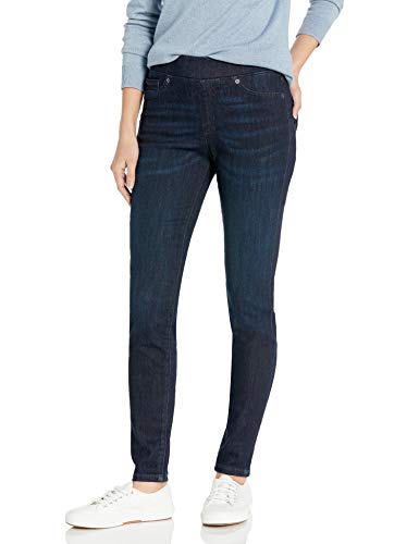 Amazon Essentials Damen Pull-On Stretch-Jeggings mit mittelhohem Bund (in Übergrößen erhältlich), Dunkle Waschung, 46 Kurz von Amazon Essentials