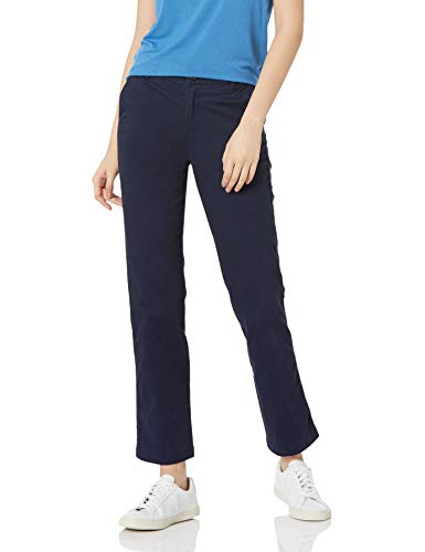 Amazon Essentials Damen Schmal geschnittene Chinohose aus Stretch-Twill mit geradem Bein, Marineblau, 40 von Amazon Essentials