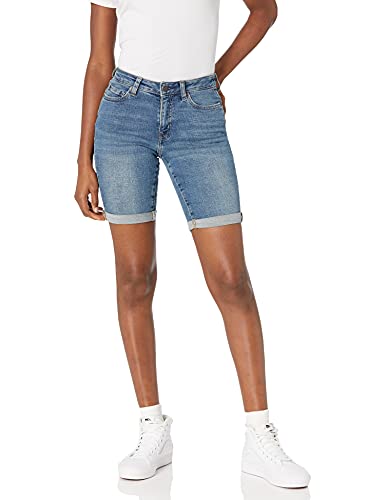 Amazon Essentials Damen Schmal geschnittene 23-cm-Bermudashorts aus Denim, Mittlere Waschung, 46 von Amazon Essentials