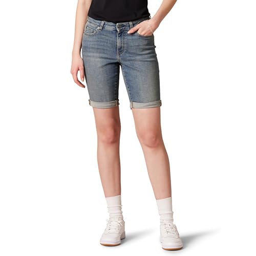 Amazon Essentials Damen Schmal geschnittene 23-cm-Bermudashorts aus Denim, Vintage Waschung, 38 von Amazon Essentials