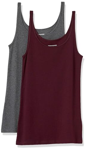 Amazon Essentials Damen Schmal geschnittenes Tanktop mit dünnem Trägern, 2er-Pack, Burgunderrot/Dunkelgrau Meliert, XXL Amazon Essentials Damen Schmal geschnittenes Tanktop mit dünnem Trägern, 2er-Pack, Burgunderrot/Dunkelgrau Meliert, XXL von Amazon Essentials