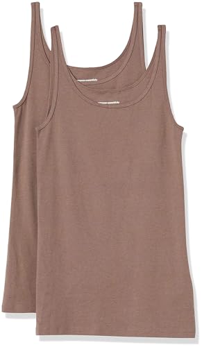 Amazon Essentials Damen Schmal geschnittenes Tanktop mit dünnem Trägern, 2er-Pack, Dunkelbeige, L Amazon Essentials Damen Schmal geschnittenes Tanktop mit dünnem Trägern, 2er-Pack, Dunkelbeige, L von Amazon Essentials