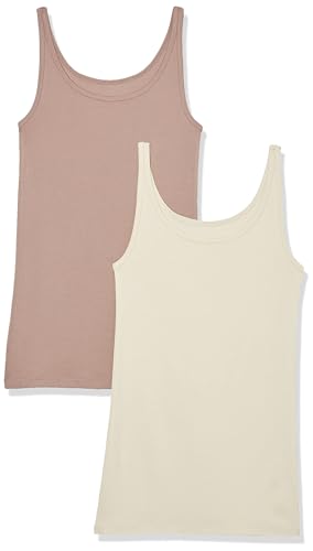 Amazon Essentials Damen Schmal geschnittenes Tanktop mit dünnem Trägern, 2er-Pack, Dunkles Taupe, S Amazon Essentials Damen Schmal geschnittenes Tanktop mit dünnem Trägern, 2er-Pack, Dunkles Taupe, S von Amazon Essentials