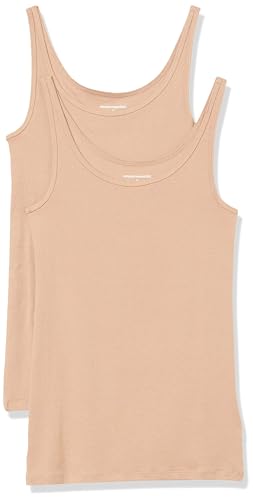 Amazon Essentials Damen Schmal geschnittenes Tanktop mit dünnem Trägern, 2er-Pack, Mittelbeige, L Amazon Essentials Damen Schmal geschnittenes Tanktop mit dünnem Trägern, 2er-Pack, Mittelbeige, L von Amazon Essentials