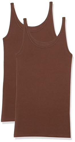 Amazon Essentials Damen Schmal geschnittenes Tanktop mit dünnem Trägern, 2er-Pack, Tiefbraun, S Amazon Essentials Damen Schmal geschnittenes Tanktop mit dünnem Trägern, 2er-Pack, Tiefbraun, S von Amazon Essentials