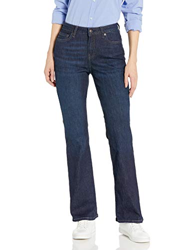 Amazon Essentials Damen Stretchige Slim-Bootcut-Jeans Mit Mittlerer Leibhöhe - Auslauffarben, Dunkle Waschung, 46 Lang von Amazon Essentials