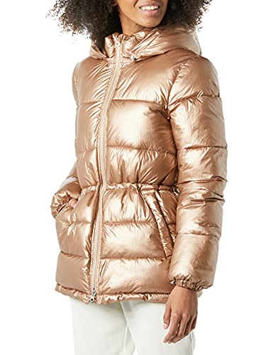 Amazon Essentials Damen Schwere Pufferjacke mit Kordelzug in der Taille, Metallisches Taupe, XXL von Amazon Essentials