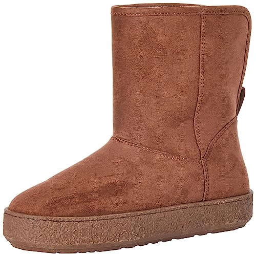 Amazon Essentials Damen Shearling-Mule-Stiefel, Kastanienbraun Mikro Wildleder, 37.5 EU von Amazon Essentials