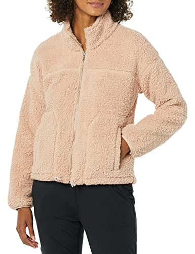 Amazon Essentials Damen Sherpa-Fleecejacke Mit Reißverschluss Und Stehkragen, Zartrosa, XXL von Amazon Essentials
