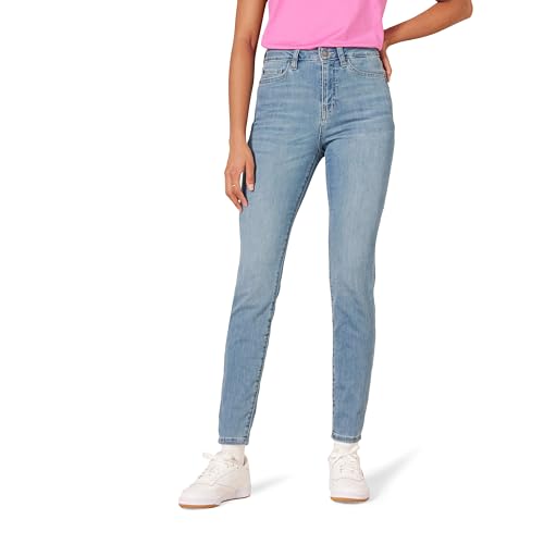 Amazon Essentials Damen Skinny-Jeans mit Hohem Bund, Helle Waschung, 34 Lang von Amazon Essentials