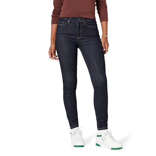 Amazon Essentials Damen Skinny-Jeans mit Hohem Bund-Auslauffarben, Schwarze Spülung, 44 von Amazon Essentials