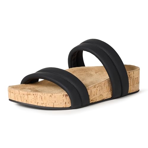 Amazon Essentials Damen Pantoletten Mit Korksohle, Schwarz, 37.5 EU von Amazon Essentials