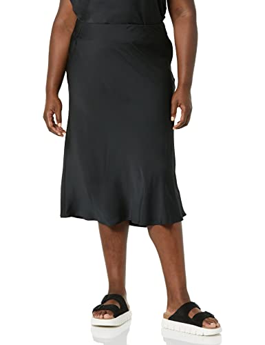 Amazon Essentials Damen Slipskirt aus Georgette (Früher Daily Ritual), Schwarz, L von Amazon Essentials
