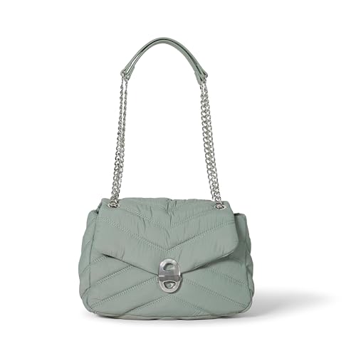 Amazon Essentials Damen Weiche, Gesteppte Tasche mit Klappe, Graues Nylon, Einheitsgröße von Amazon Essentials