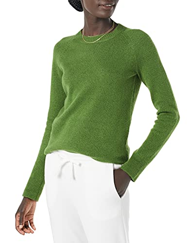 Amazon Essentials Damen Soft-Touch-Langarmpullover mit Rundhalsausschnitt in klassischer Passform, Grün, L von Amazon Essentials