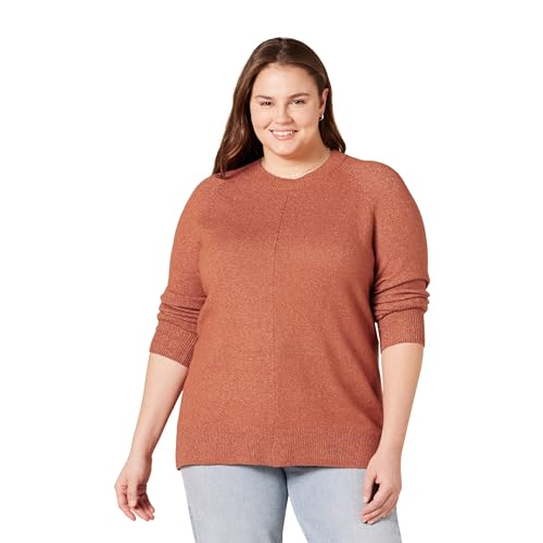 Amazon Essentials Damen Soft-Touch-Langarmpullover Mit Rundhalsausschnitt In Klassischer Passform (Erhältlich In Übergröße), Karamell, 6XL Große Größen von Amazon Essentials