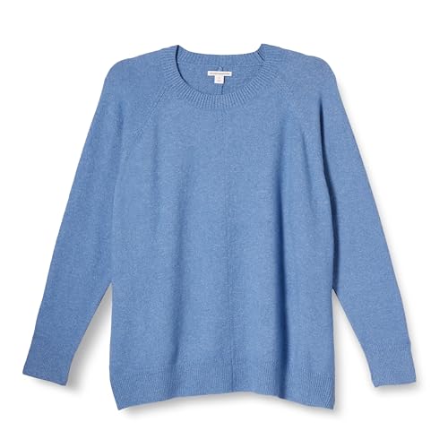 Amazon Essentials Damen Regular-Fit Langarm-Pullover Rundhalsausschnitt, Kornblumenblau, L von Amazon Essentials