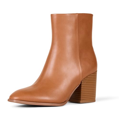 Amazon Essentials Damen Stiefelette mit sauberem Absatz, Bräunen, 43 EU von Amazon Essentials