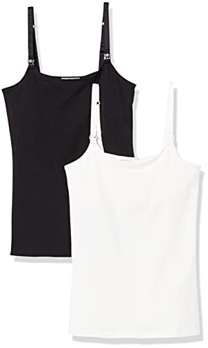 Amazon Essentials Damen Stillfreundliches Umstands-Unterhemd, 2er-Pack, Schwarz/Weiß, M von Amazon Essentials