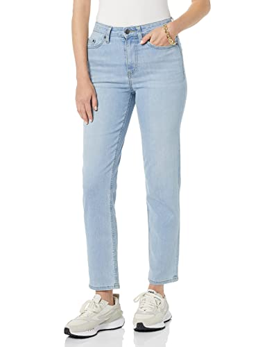 Amazon Essentials Damen Straight-Jeans Mit Hohem Bund - Auslauffarben, Helle Waschung, 40 von Amazon Essentials