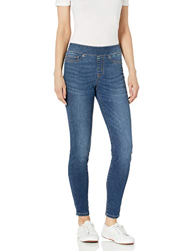 Amazon Essentials Damen Stretch-Jeggings zum Hineinschlüpfen (erhältlich in Übergröße), Mittelblau, 40 Kurz von Amazon Essentials