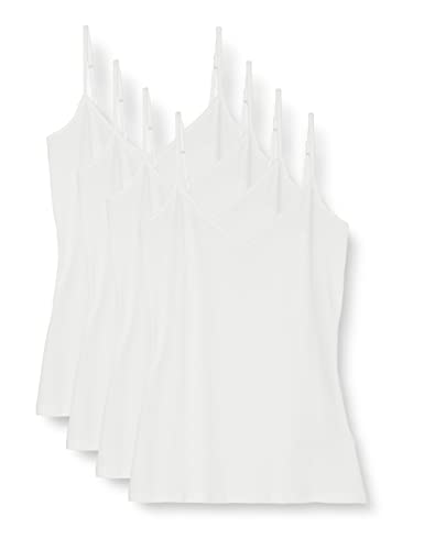 Amazon Essentials Damen Strick-Lagen-Camisole mit V-Ausschnitt in schmaler Passform (erhältlich in Übergrößen), 4er-Pack, Weiß, M von Amazon Essentials