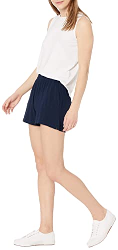 Amazon Essentials Damen Strick-Shorts zum Hineinschlüpfen in klassischer Passform, Marineblau, XXL von Amazon Essentials