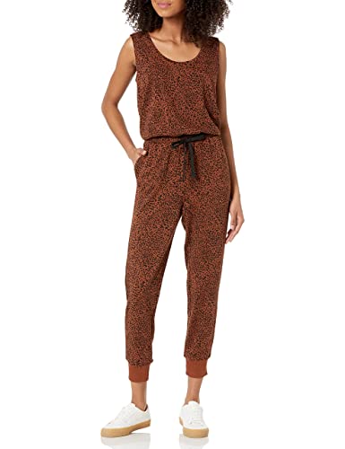Amazon Essentials Damen Studio-Frottee-Overall (in Übergröße erhältlich), Schwarz Braun Tiermuster, M von Amazon Essentials