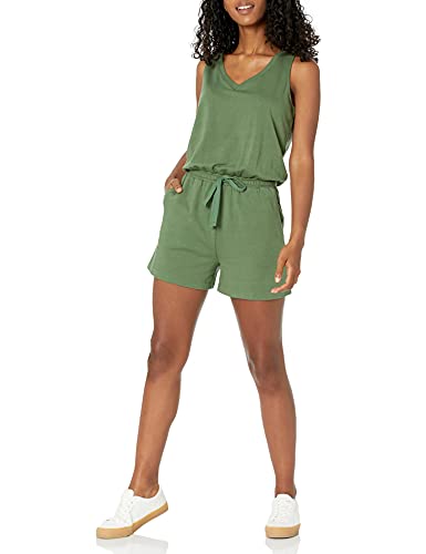 Amazon Essentials Damen Studio-Frottee-Strampler, Armeegrün, L von Amazon Essentials