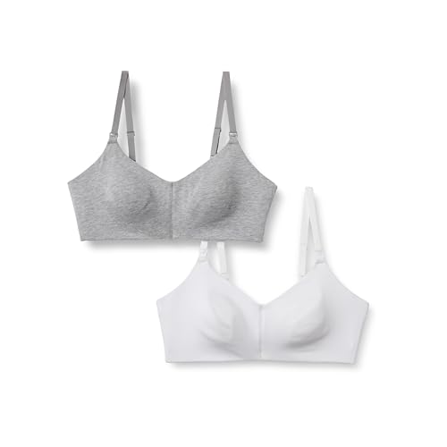 Amazon Essentials Damen Stützender Still-BH Aus Baumwolljersey, 2er-Pack, Grau Meliert/Weiß, 70D Amazon Essentials Damen Stützender Still-BH Aus Baumwolljersey, 2er-Pack, Grau Meliert/Weiß, 70D von Amazon Essentials