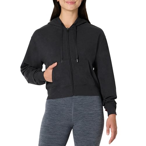 Amazon Essentials Damen Weiche Funktions-Strickjacke mit Kapuze, Schwarz Space-dye, XL von Amazon Essentials