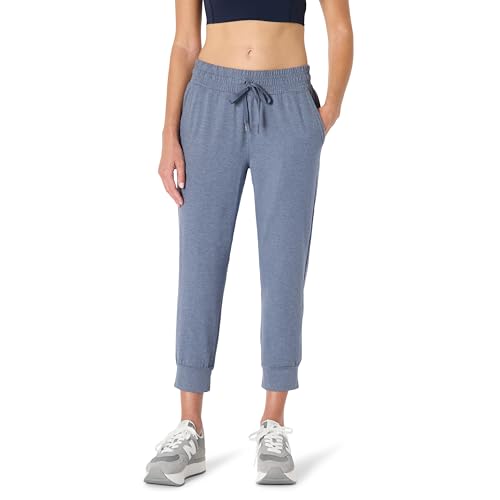 Amazon Essentials Damen Weiche Funktions-Capri-Jogginghose, 60cm Beininnenlänge, Schiefer Space-dye, S von Amazon Essentials