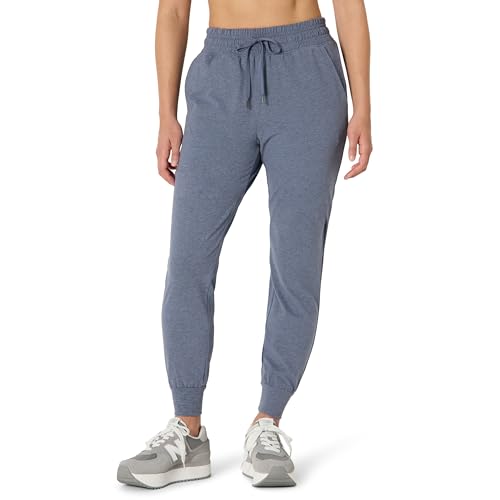 Amazon Essentials Damen Weiche Stretch-Funktions-Jogginghose in voller Länge mit 71cm Beininnenlänge, Schiefer Space-dye, L von Amazon Essentials