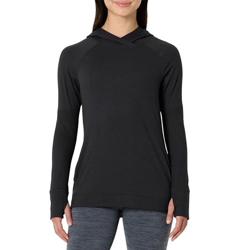 Amazon Essentials Damen Weicher Stretch-Funktionspullover mit Kapuze, Schwarz Space-dye, XS Amazon Essentials Damen Weicher Stretch-Funktionspullover mit Kapuze, Schwarz Space-dye, XS von Amazon Essentials