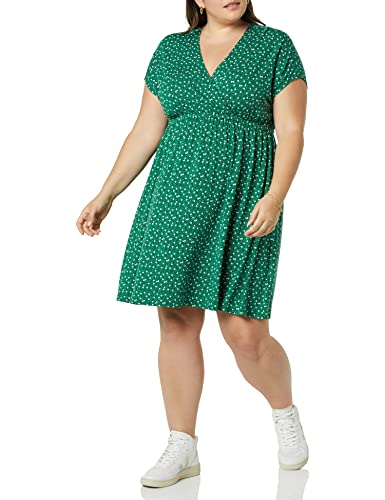 Amazon Essentials Damen Surplice-Kleid (Erhältlich in Übergröße), Grün Floral, L von Amazon Essentials