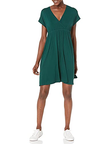 Amazon Essentials Damen Surplice-Kleid (Erhältlich in Übergröße), Jadegrün, XL von Amazon Essentials