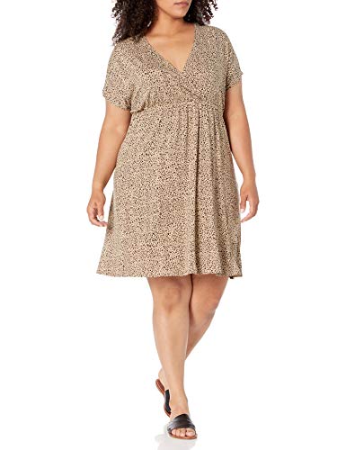 Amazon Essentials Damen Surplice-Kleid (Erhältlich in Übergröße), Leopardenmuster, XL Große Größen von Amazon Essentials