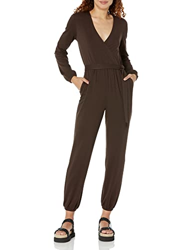 Amazon Essentials Damen Surplice-Overall aus Strick (in Übergröße erhältlich), Espresso, XXL von Amazon Essentials