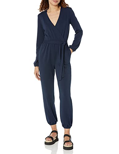 Amazon Essentials Damen Surplice-Overall aus Strick (in Übergröße erhältlich), Marineblau, XXL von Amazon Essentials