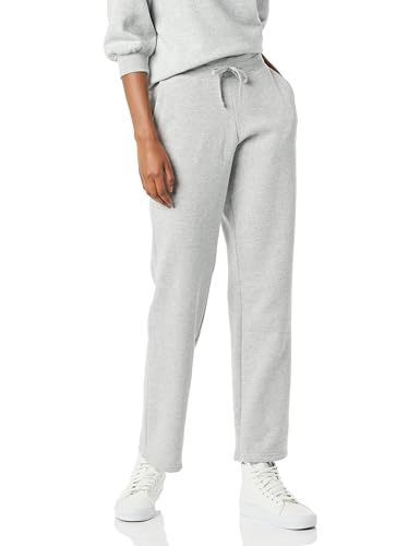 Amazon Essentials Damen Jogginghose Mit Geradem Bein Und Kordelzug Für Damen, Fleece – (In Übergröße Erhältlich), Grau Meliert, L von Amazon Essentials