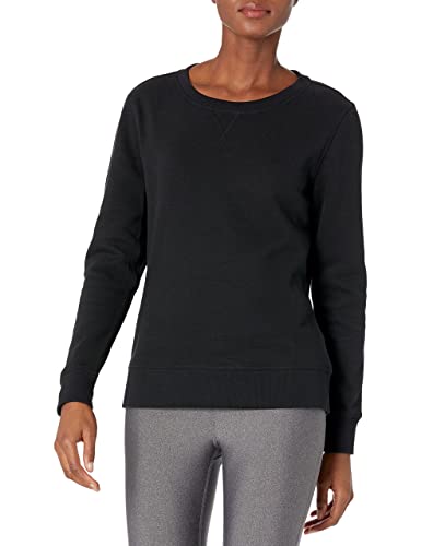 Amazon Essentials Damen Sweatshirt Aus French Terry Fleece Mit Rundhalsausschnitt (In Übergröße Erhältlich), Schwarz Heide, XXL Große Größen von Amazon Essentials